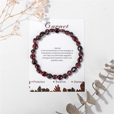 Olivenorma 6-8mm Natural Irregular Crystal Beads Bracelet