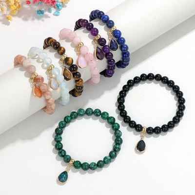 Olivenorma 8mm Natural Irregular Crystal Beads Bracelet