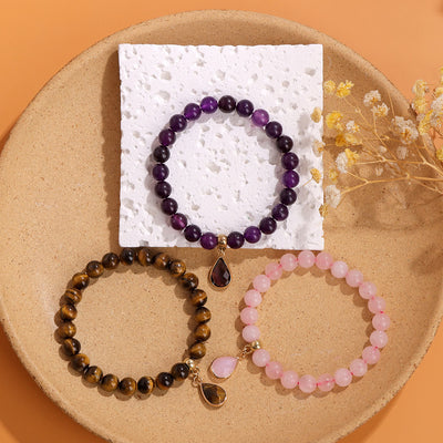 Olivenorma 8mm Natural Irregular Crystal Beads Bracelet
