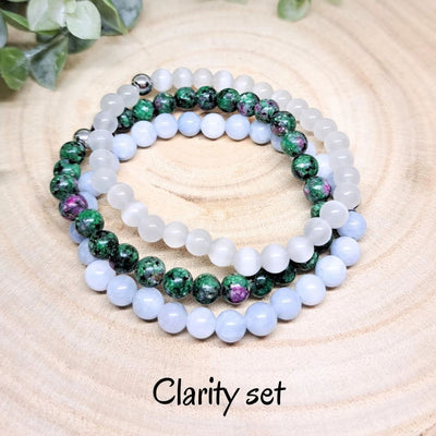 Olivenorma Healing Energy Crystal Gemstone Beaded Bracelet Set