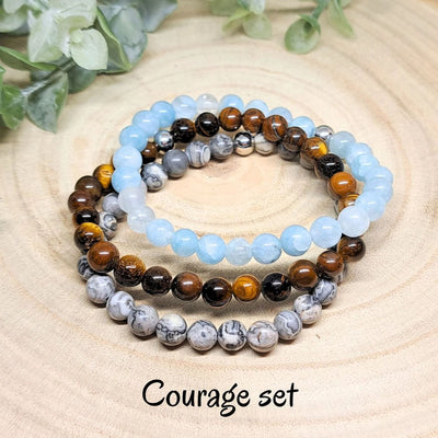 Olivenorma Healing Energy Crystal Gemstone Beaded Bracelet Set