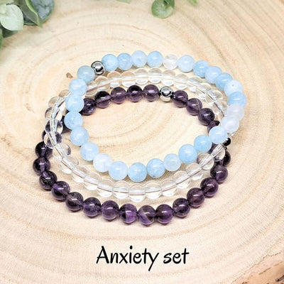 Olivenorma Healing Energy Crystal Gemstone Beaded Bracelet Set