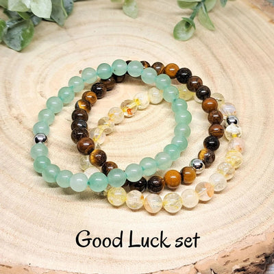 Olivenorma Healing Energy Crystal Gemstone Beaded Bracelet Set