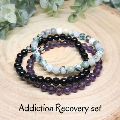 Olivenorma Healing Energy Crystal Gemstone Beaded Bracelet Set