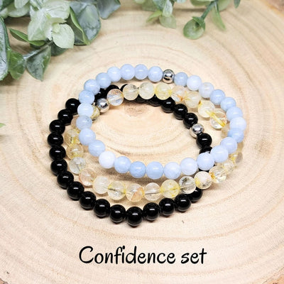 Olivenorma Healing Energy Crystal Gemstone Beaded Bracelet Set