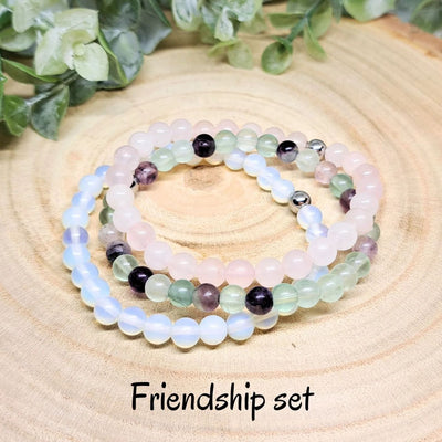 Olivenorma Healing Energy Crystal Gemstone Beaded Bracelet Set