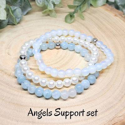Olivenorma Healing Energy Crystal Gemstone Beaded Bracelet Set