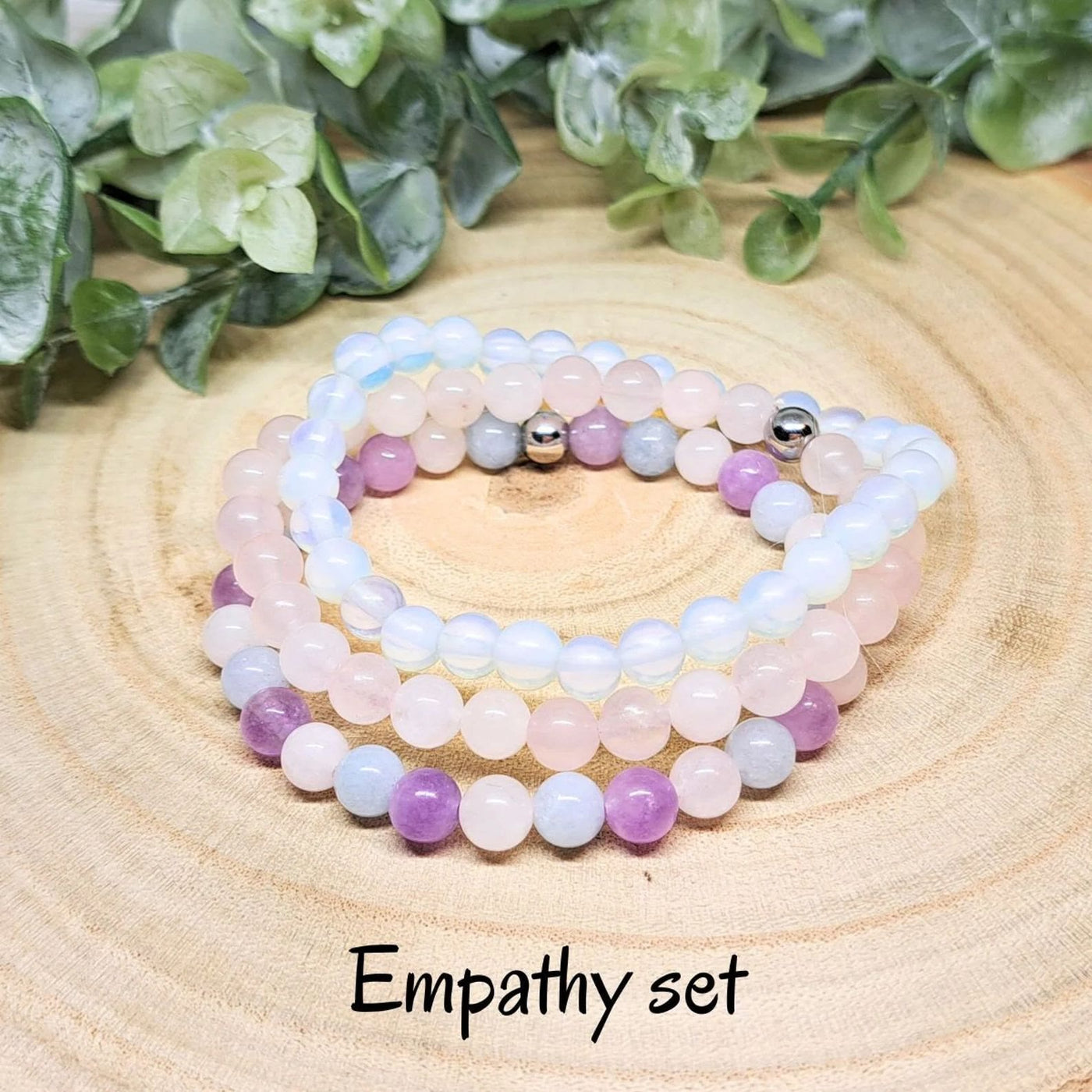 Olivenorma Healing Energy Crystal Gemstone Beaded Bracelet Set