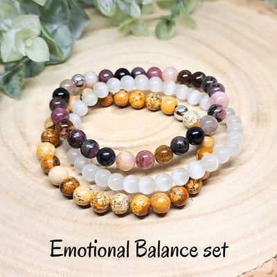 Olivenorma Healing Energy Crystal Gemstone Beaded Bracelet Set