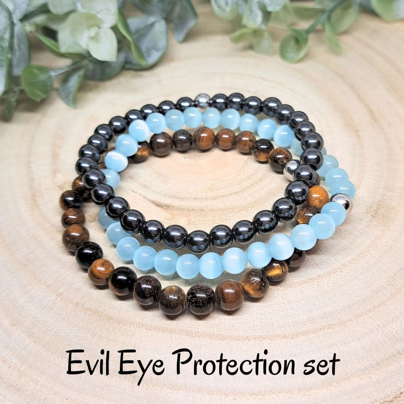 Olivenorma Healing Energy Crystal Gemstone Beaded Bracelet Set