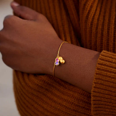 Olivenorma "We Are Besties" Peanut Birthstone Bracelet