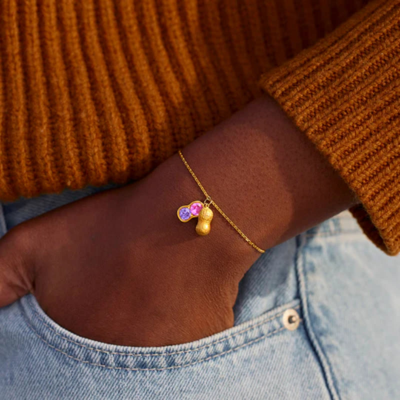 Olivenorma "We Are Besties" Peanut Birthstone Bracelet