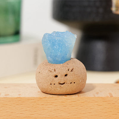 Olivenorma Natural Aquamarine Small Bean Decoration