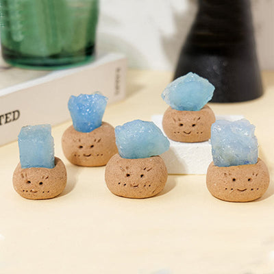 Olivenorma Natural Aquamarine Small Bean Decoration