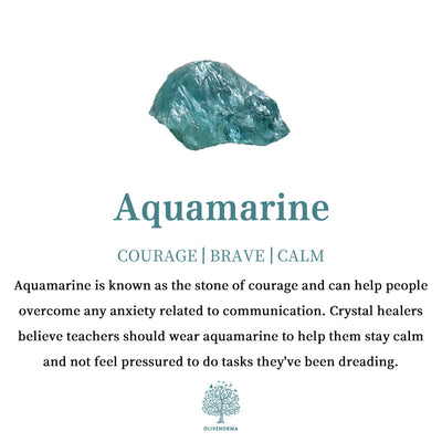 Olivenorma Natural Aquamarine Small Bean Decoration