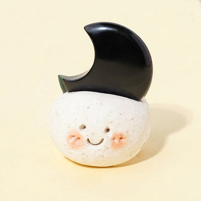Olivenorma Natural Crystal Moon Cut Small Bean Decoration