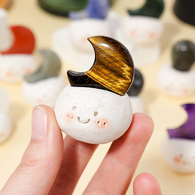 Olivenorma Natural Crystal Moon Cut Small Bean Decoration