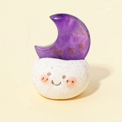 Olivenorma Natural Crystal Moon Cut Small Bean Decoration