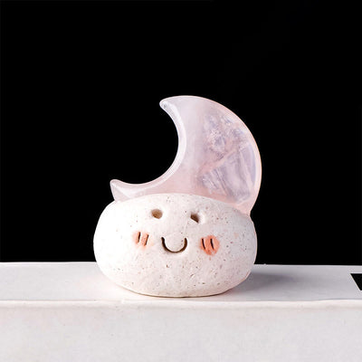 Olivenorma Natural Crystal Moon Cut Small Bean Decoration