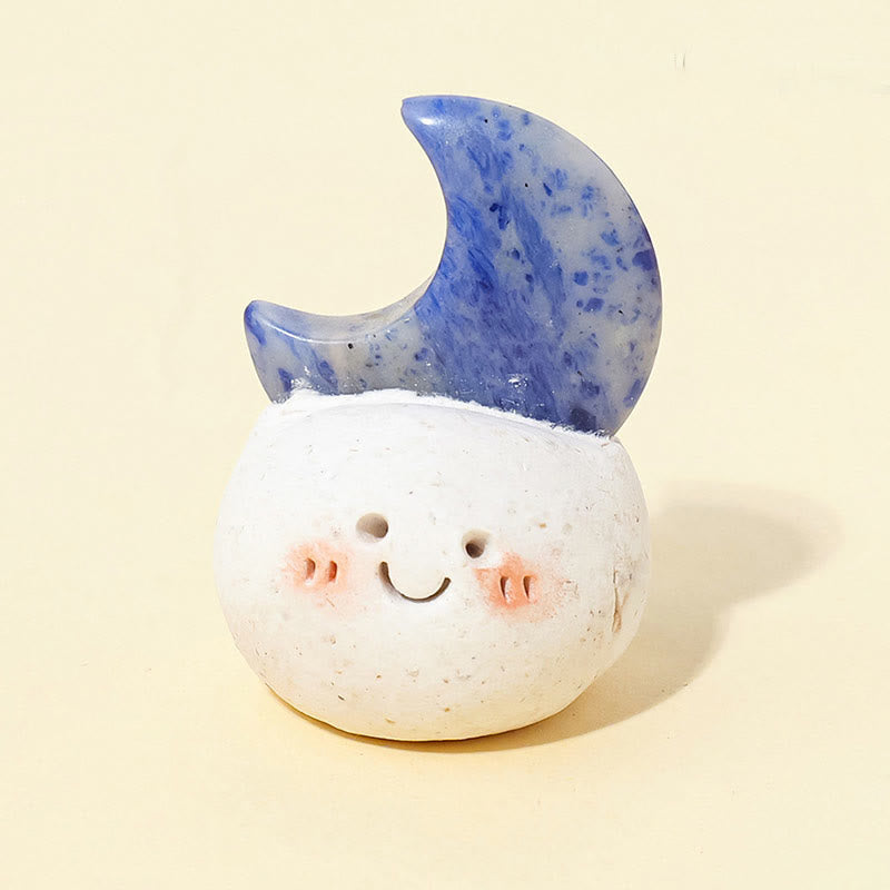 Olivenorma Natural Crystal Moon Cut Small Bean Decoration