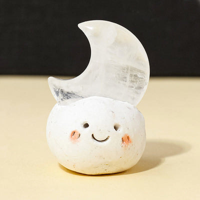 Olivenorma Natural Crystal Moon Cut Small Bean Decoration
