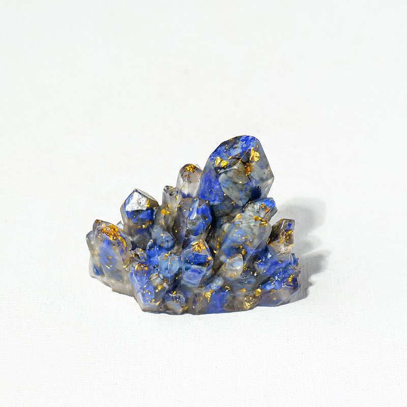 Olivenorma Natural Stone Gravel Epoxy Crystal Cluster Gemstone Decoration - Lapis Lazuli - Large Crystal Cluster: 5.5*2.7*4.5cm - image 11