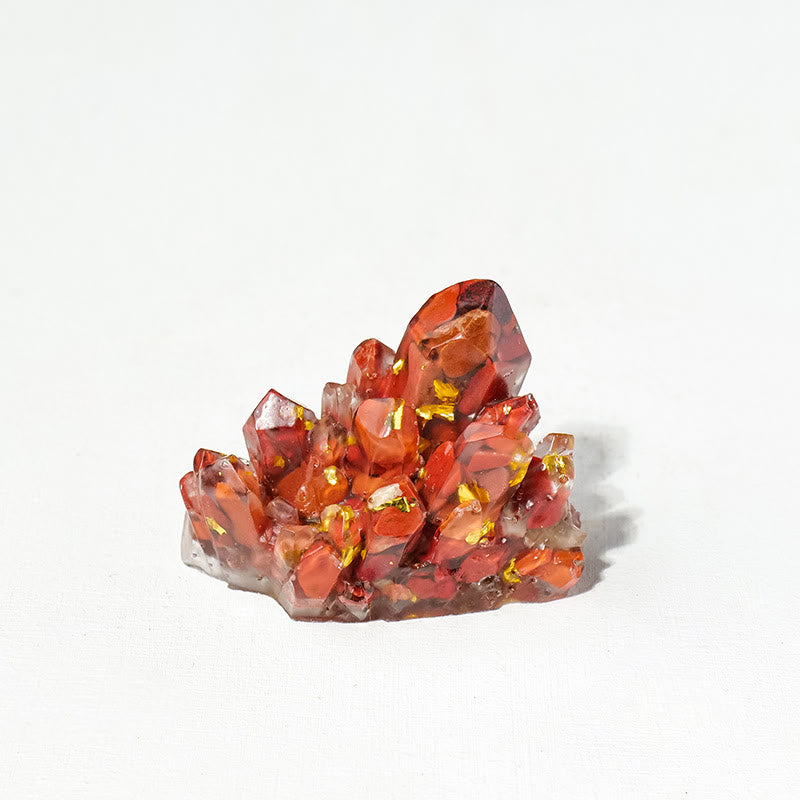 Olivenorma Natural Stone Gravel Epoxy Crystal Cluster Gemstone Decoration - Red Jasper - Large Crystal Cluster: 5.5*2.7*4.5cm - image 16