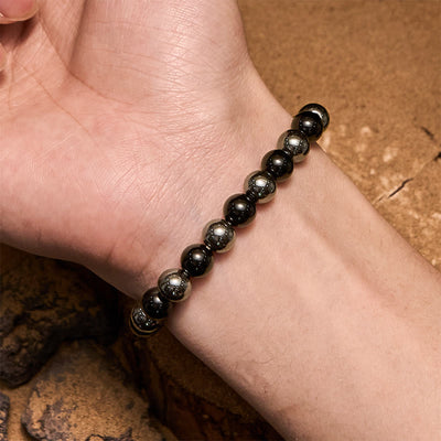 Olivenorma 8mm Hematite Obsidian Beads Men Bracelet