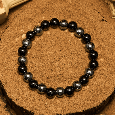 Olivenorma 8mm Hematite Obsidian Beads Men Bracelet