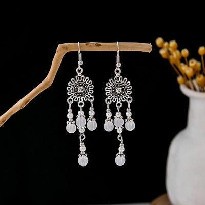 Olivenorma Retro Ethnic Style Bohemian Tassel Turquoise Earrings