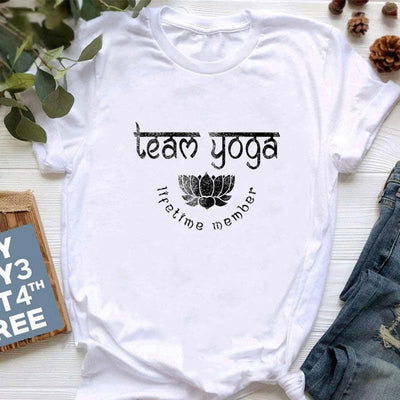 Olivenorma Meditation Hamsa Buddha Lotus Printed T-Shirt