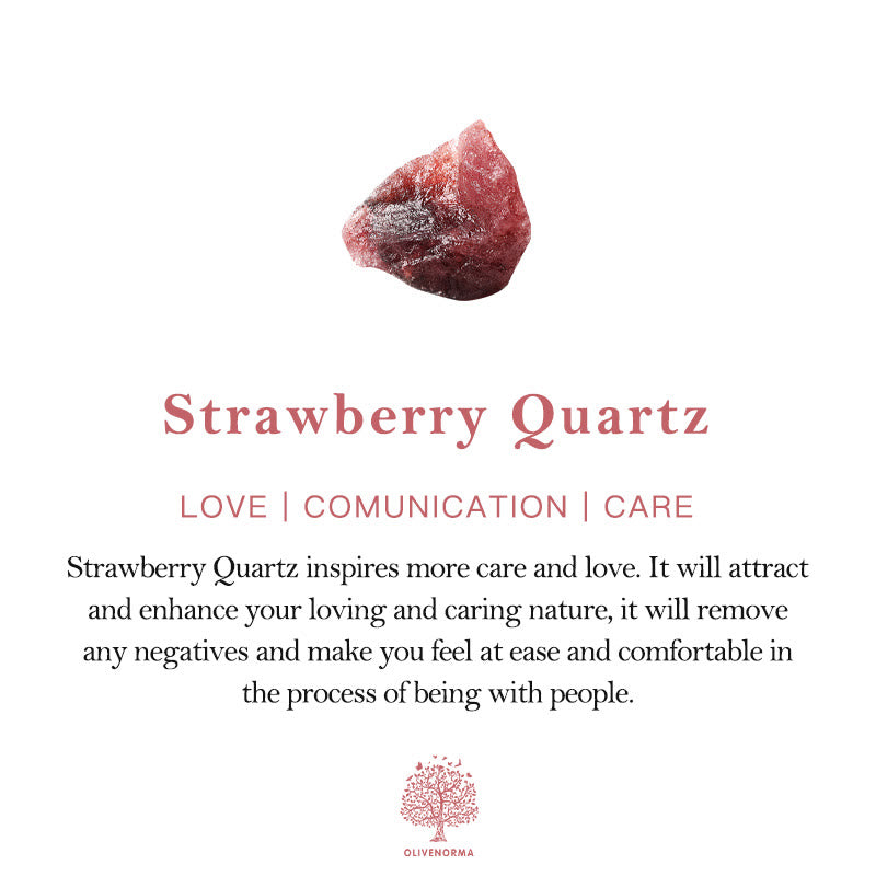 Olivenorma Strawberry Quartz Silver Obsidian Beaded Bracelet