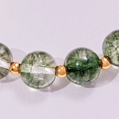 Olivenorma Green Phantom Quartz & Strawberry Quartz Beads Bracelet