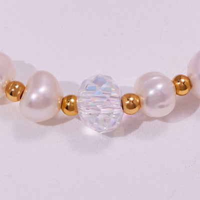 Olivenorma Freshwater Pearl Beads Heart Amethyst Pendant Bracelet