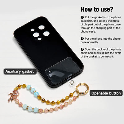 Olivenorma Tiger Eye & Strawberry Quartz Keychain Crystal Phone Strap - image 3