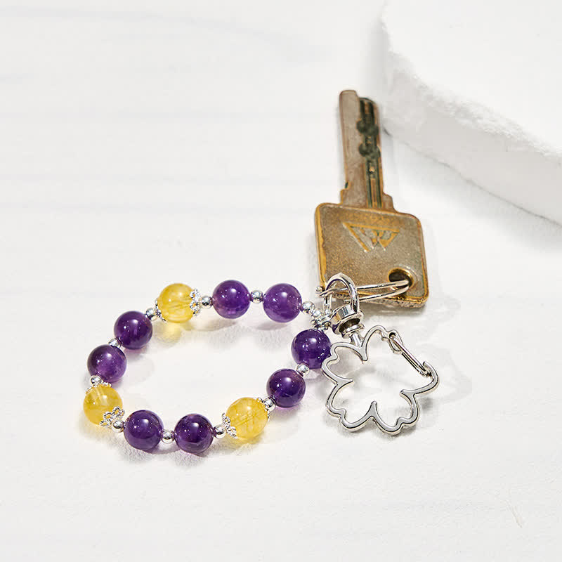 Olivenorma Amethyst & Citrine Keychain Crystal Phone Strap - image 3