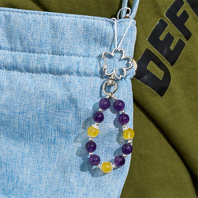 Olivenorma Amethyst & Citrine Keychain Crystal Phone Strap - image 5