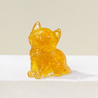 Olivenorma Lucky Charm Crystal Kitten Figurine Gemstone Decoration - Citrine - Pose 1 - image 14