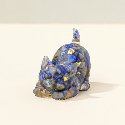 Olivenorma Lucky Charm Crystal Kitten Figurine Gemstone Decoration - Lapis Lazuli - Pose 2 - image 19