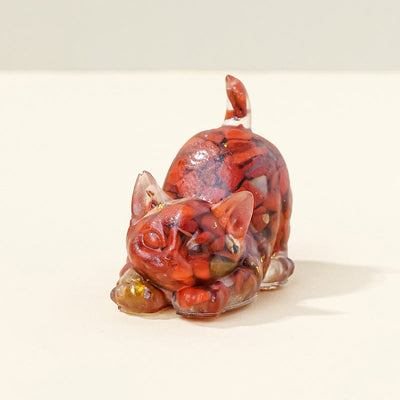 Olivenorma Lucky Charm Crystal Kitten Figurine Gemstone Decoration - Red Jasper - Pose 2 - image 29