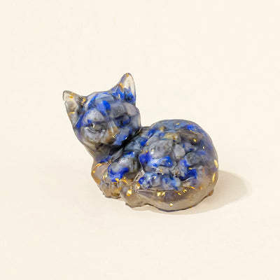 Olivenorma Lucky Charm Crystal Kitten Figurine Gemstone Decoration - Lapis Lazuli - Pose 4 - image 21