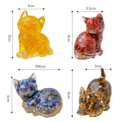 Olivenorma Lucky Charm Crystal Kitten Figurine Gemstone Decoration - image 5