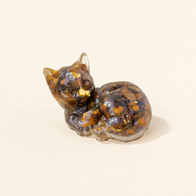 Olivenorma Lucky Charm Crystal Kitten Figurine Gemstone Decoration - Tiger Eye - Pose 4 - image 39