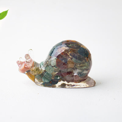 Olivenorma Crystal Epoxy Snail Gemstone Decoration