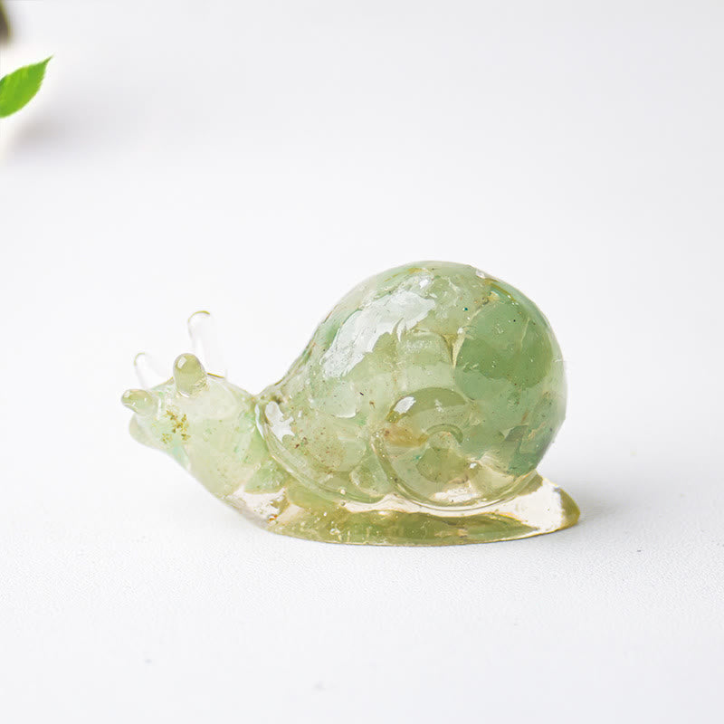 Olivenorma Crystal Epoxy Snail Gemstone Decoration