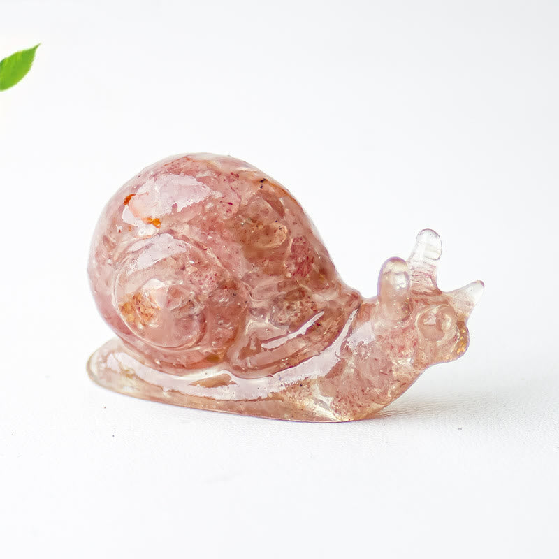 Olivenorma Crystal Epoxy Snail Gemstone Decoration