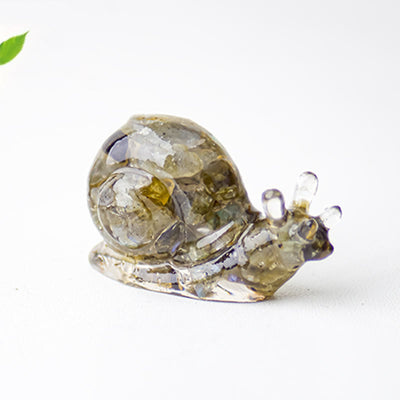 Olivenorma Crystal Epoxy Snail Gemstone Decoration