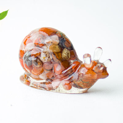 Olivenorma Crystal Epoxy Snail Gemstone Decoration