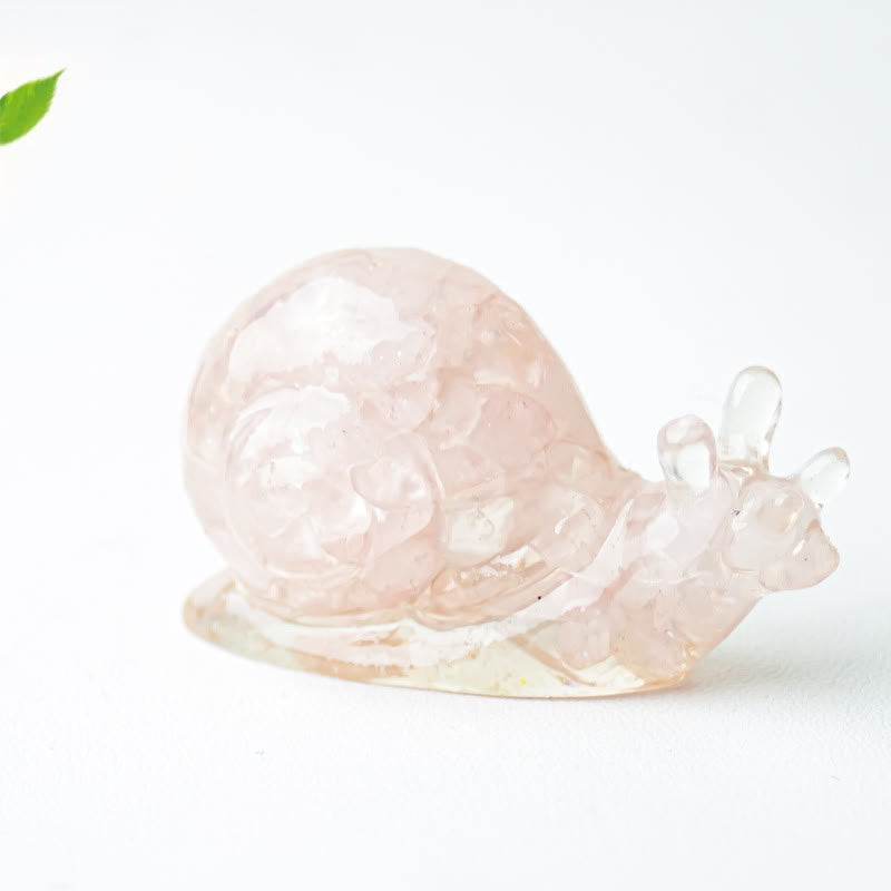 Olivenorma Crystal Epoxy Snail Gemstone Decoration
