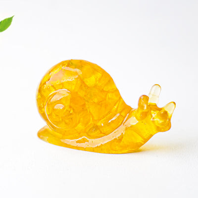 Olivenorma Crystal Epoxy Snail Gemstone Decoration